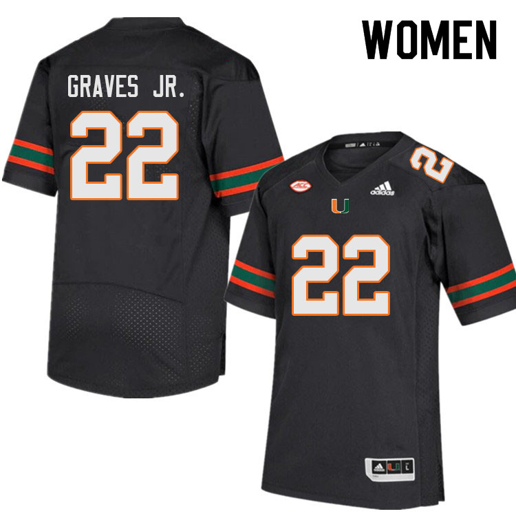 Women #22 Chris Graves Jr. Miami Hurricanes College Football Jerseys Sale-Black